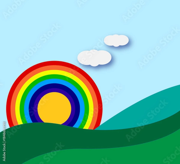 Obraz landscape with rainbow