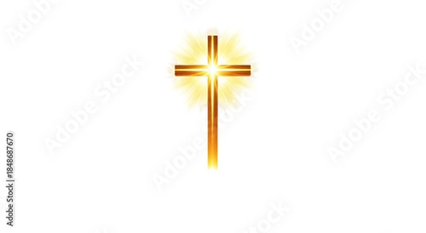 Fototapeta Golden cross on transparent background