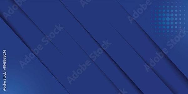 Fototapeta Modern abstract blue background with diagonal line. Simple graphic design element. Futuristic concept. Horizontal banner template with space for your text. Vector