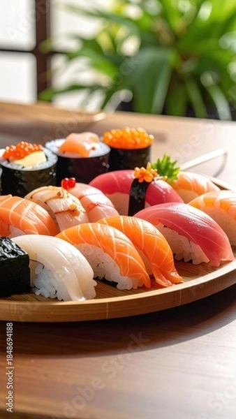 Obraz Sushi plate closeup.