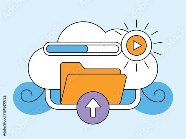Obraz Cloud Storage File Upload Progress
