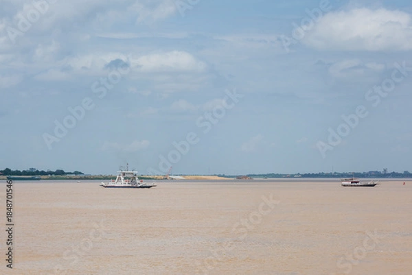 Obraz トンレサップ川とメコン川が合流する場所