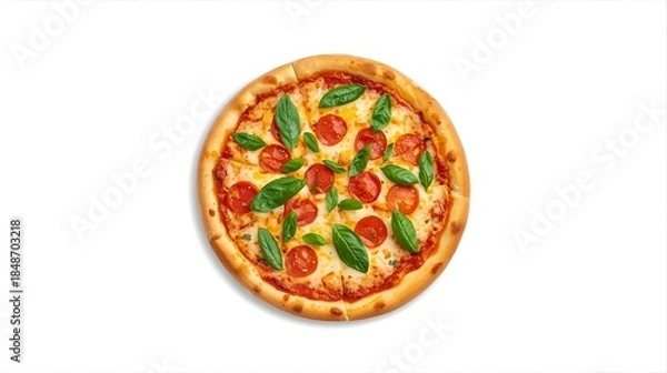 Obraz pizza on a white background