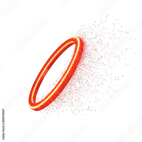 Obraz Neon ring with particle dispersal
