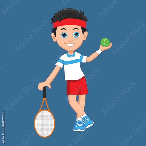 Obraz tennis player cartoon