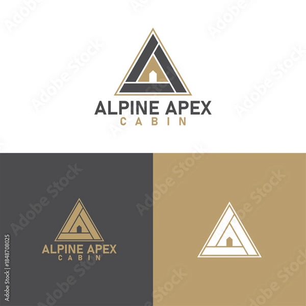 Obraz alpine apex cabin logo design vector art