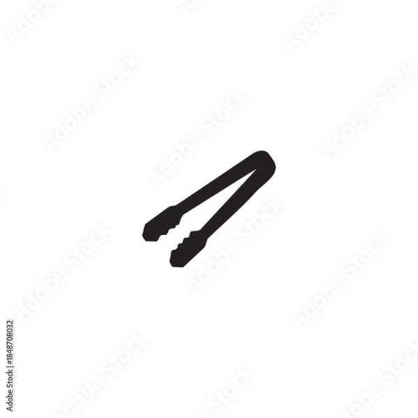 Obraz Ice tongs silhouette vector flat illustration design.