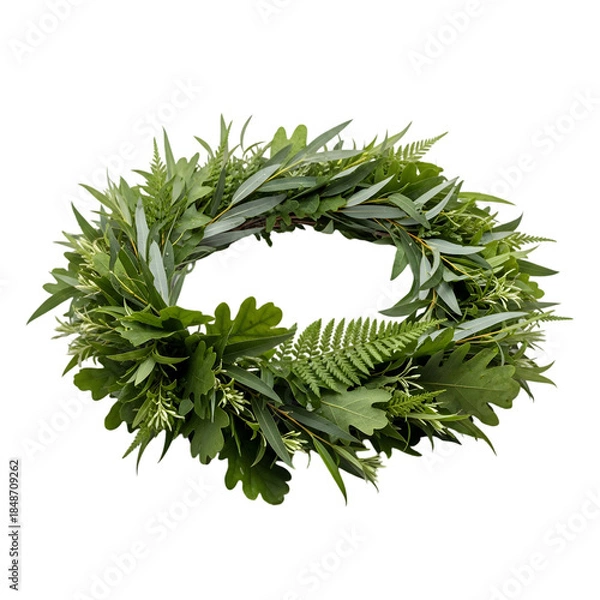 Obraz Green leafy laurel wreath crown
