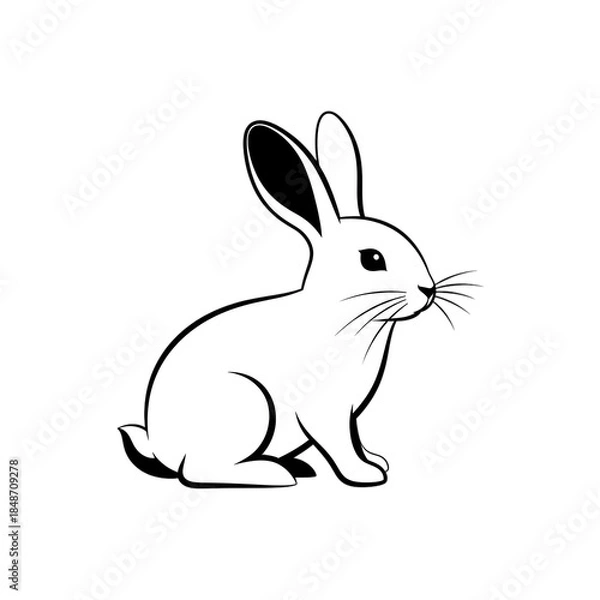 Obraz White cartoon bunny sitting
