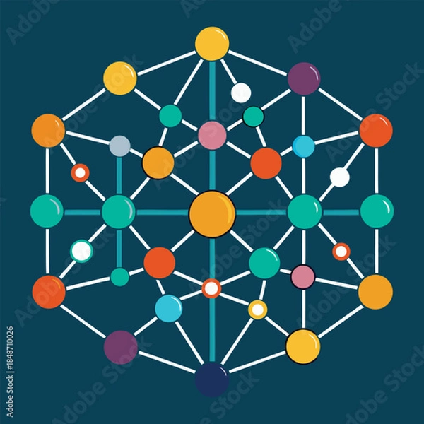 Obraz Colorful Network Connection Illustration