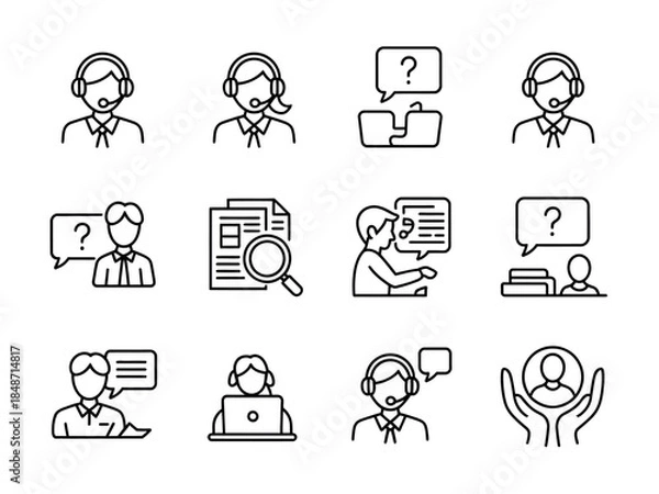 Obraz Customer Support Icon Set Illustrations