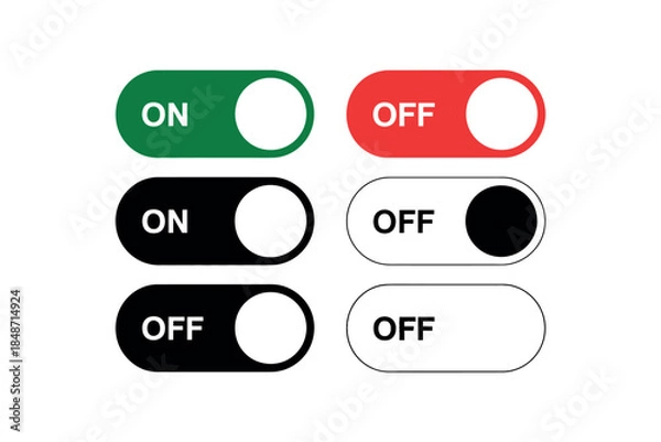 Obraz Toggle Switches On Off Buttons