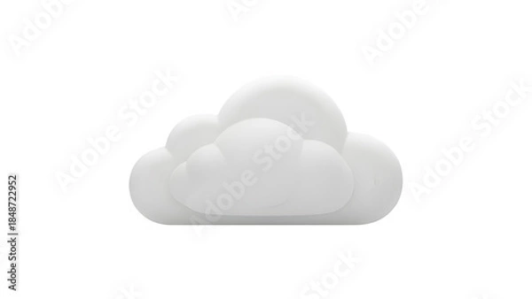 Obraz Simple white cloud icon isolated on transparent background