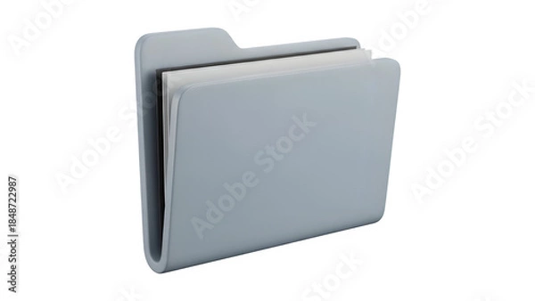 Obraz 3D File Folder Icon Isolated on Black Background