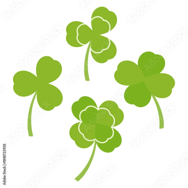 Obraz クローバーのイラストセット