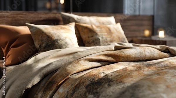 Fototapeta Bedroom bedding pattern