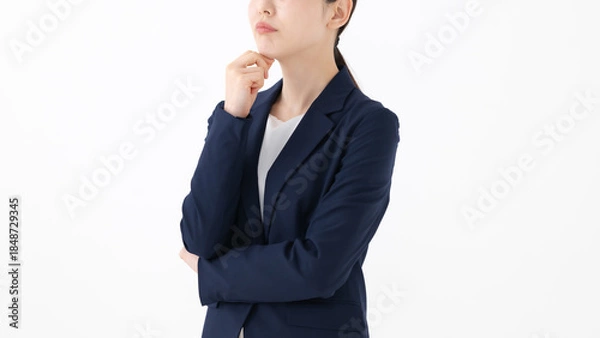 Obraz 困った表情のビジネスウーマン