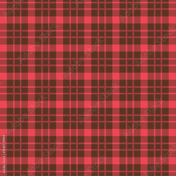 Obraz Vibrant red and brown plaid pattern for design projects
