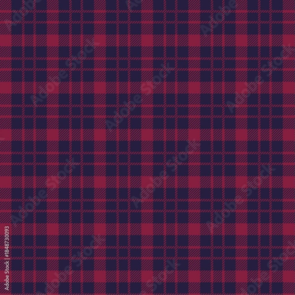 Obraz Vibrant red and black plaid pattern with dynamic checks