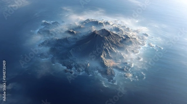 Fototapeta Island mountain cloudscape