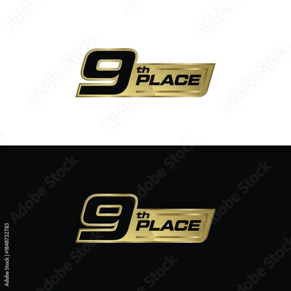 Obraz gold 9th place badge template