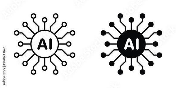 Obraz AI icon. Artificial Intelligence symbol