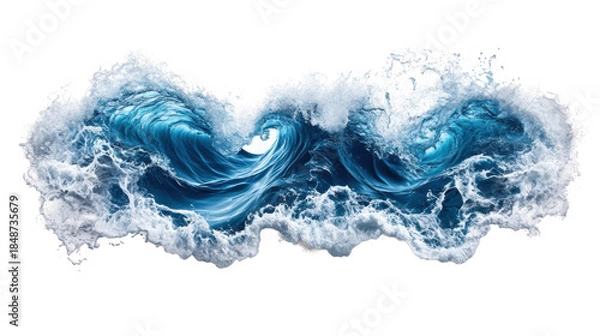 Obraz Ocean Wave with Splash on Transparent Background
