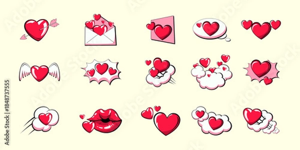 Obraz Love Pop Art Element