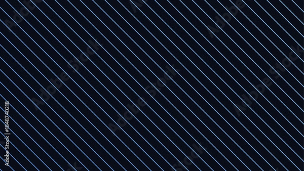 Obraz Diagonal Flow Stripe Background With Smooth Linear Lines in Blue - Vector Design