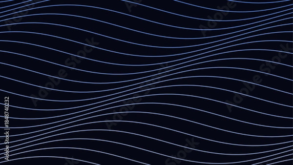 Obraz Abstract Flowing Line Wave Background With Smooth Curved Blue Vector Lines