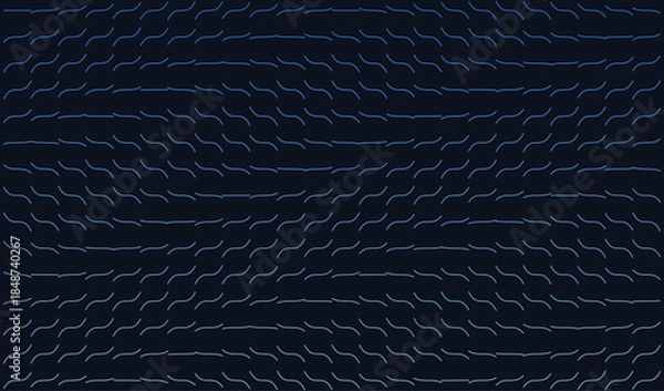 Obraz Abstract Wave Grid With Smooth Curved Lines in Dark Blue Background