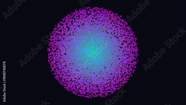 Obraz Colorful Radial Burst Neon Dot Pattern Vector Background