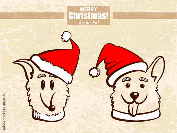 Fototapeta Collection Hand Drawn Puppies