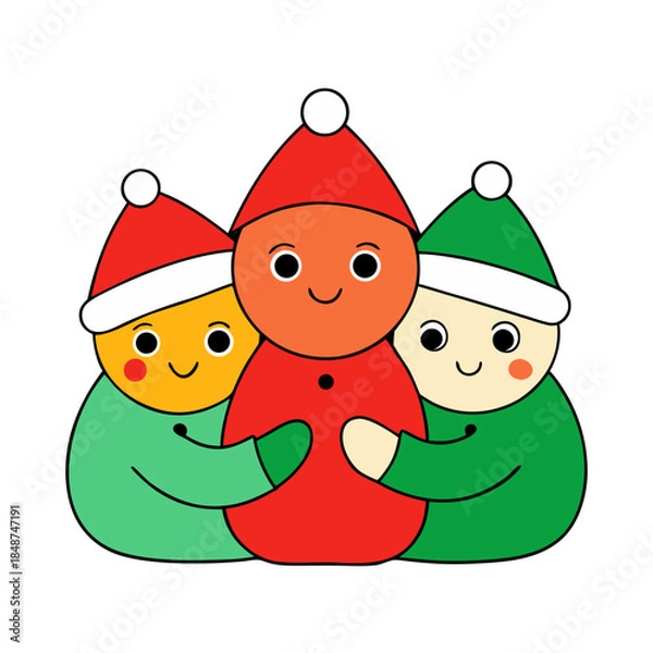 Obraz children and christmas tree