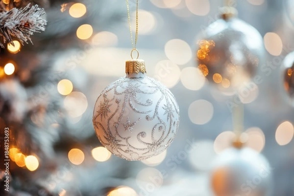 Obraz christmas decoration on a red background