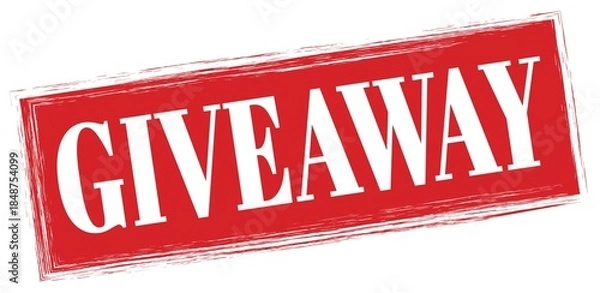 Fototapeta GIVEAWAY text written on red stamp sign.