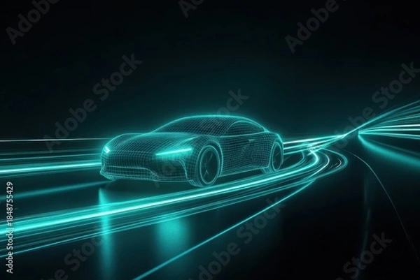 Obraz fast moving car on the road