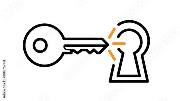 Obraz Key Unlocking Icon Symbolizing Access and Security