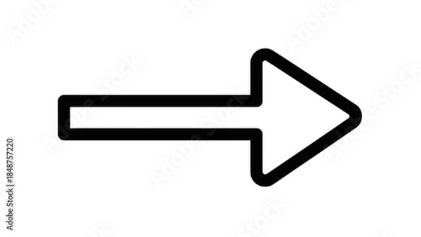 Obraz Simple black arrow icon pointing to the right
