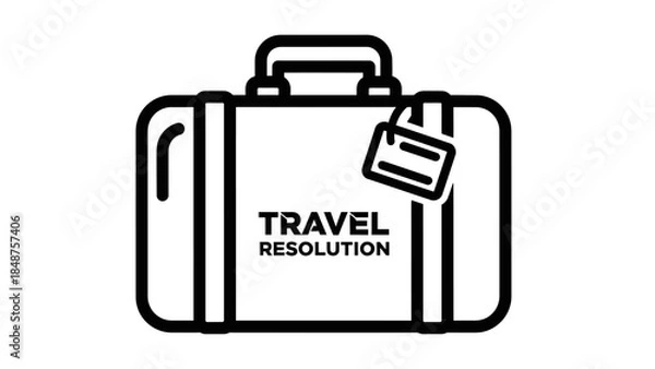 Obraz Travel Suitcase with Resolution Tag