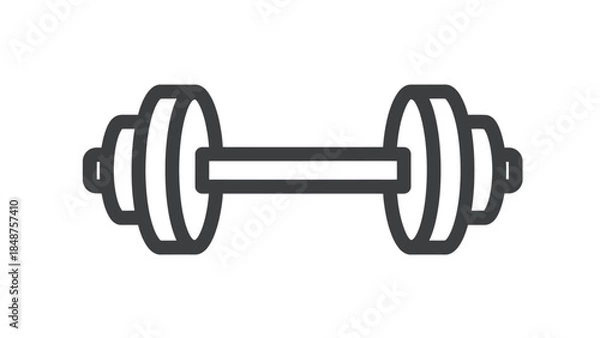 Obraz Simple Black and White Dumbbell Illustration