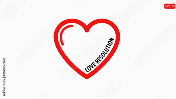 Obraz Red Heart Resolution Symbol