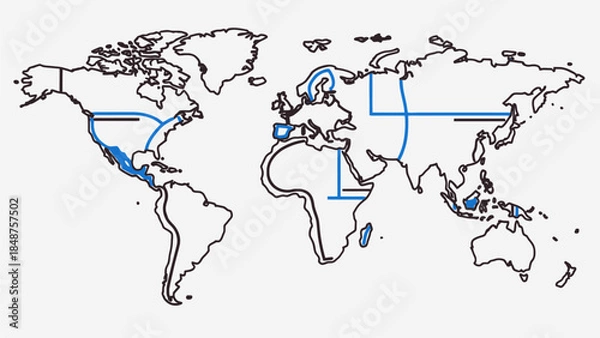 Obraz Global Shipping Routes and Major Trade Paths