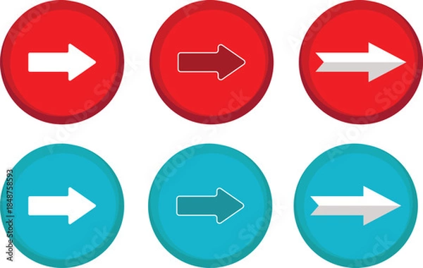 Obraz Round colorful arrow set icon