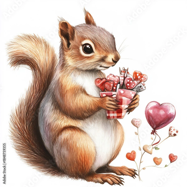 Fototapeta squirrel with nut