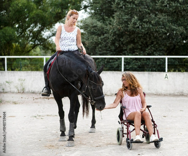 Obraz riding girl and horse