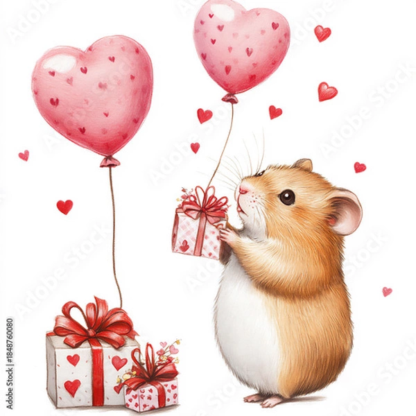 Obraz hamster and gift