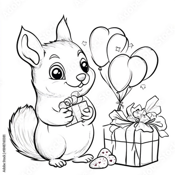 Obraz squirrel with heart