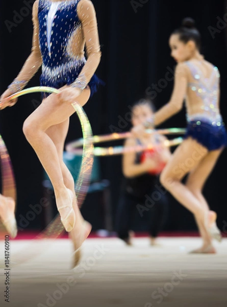 Obraz Athletes performing her hoop routine