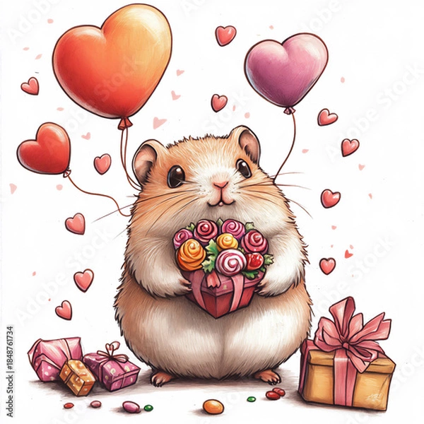 Obraz hamster with heart